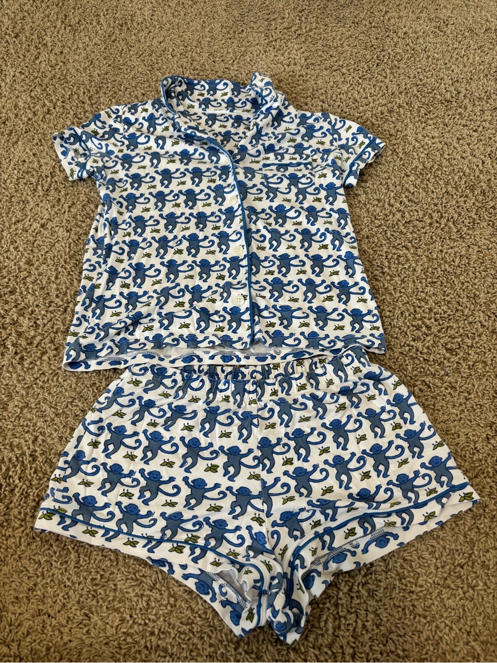 Women’s Roller Rabbit Blue Monkey Print Pajamas